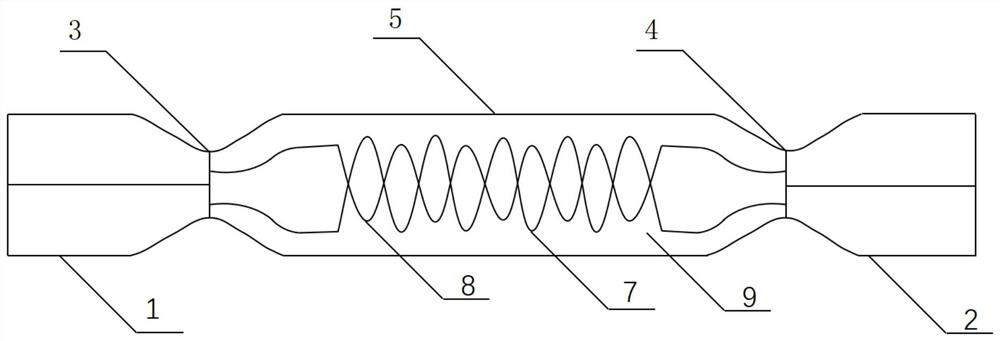 Temperature sensor based on twisted double-core optical fiber