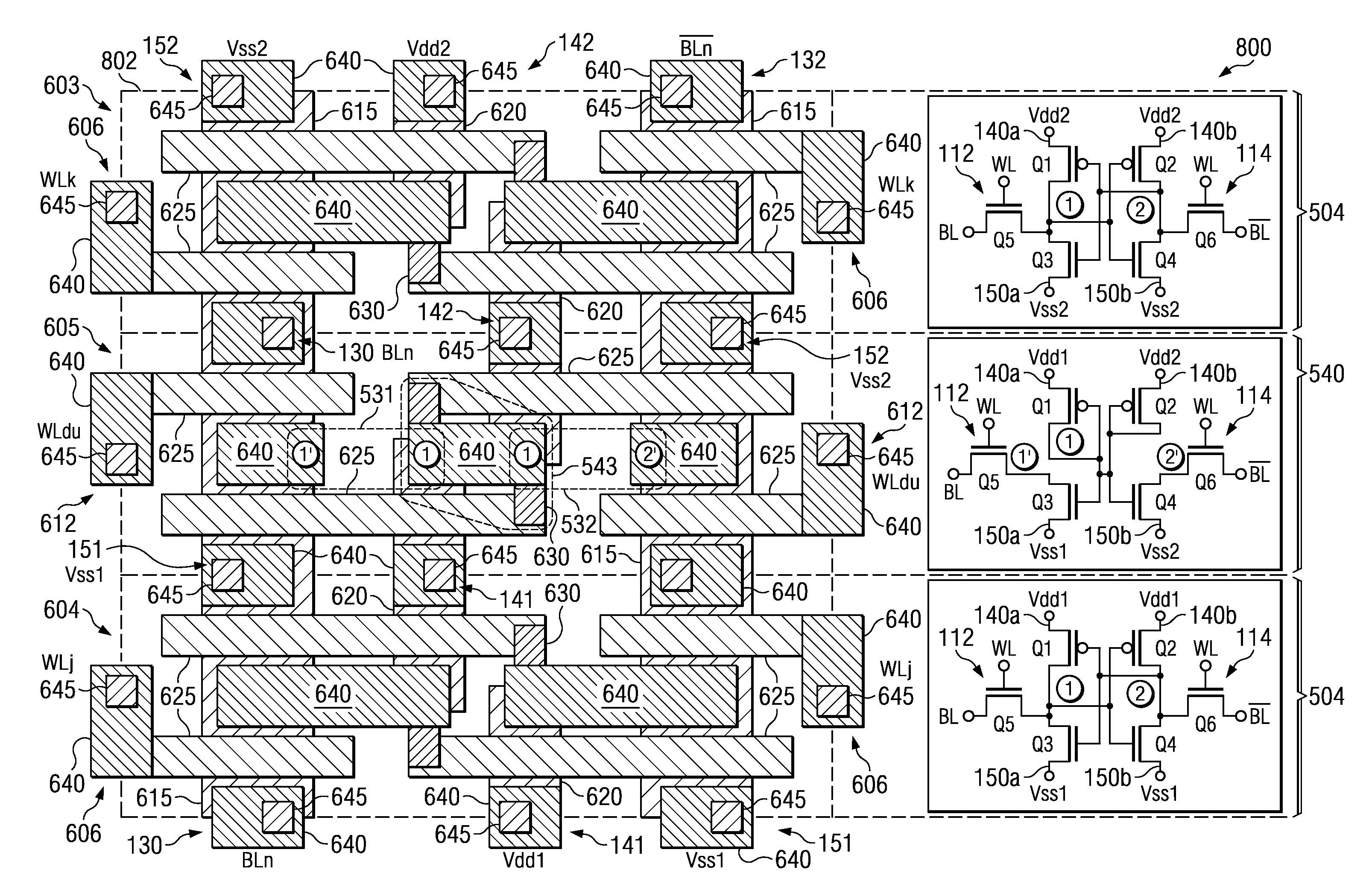 Area efficient implementation of small blocks in an SRAM array