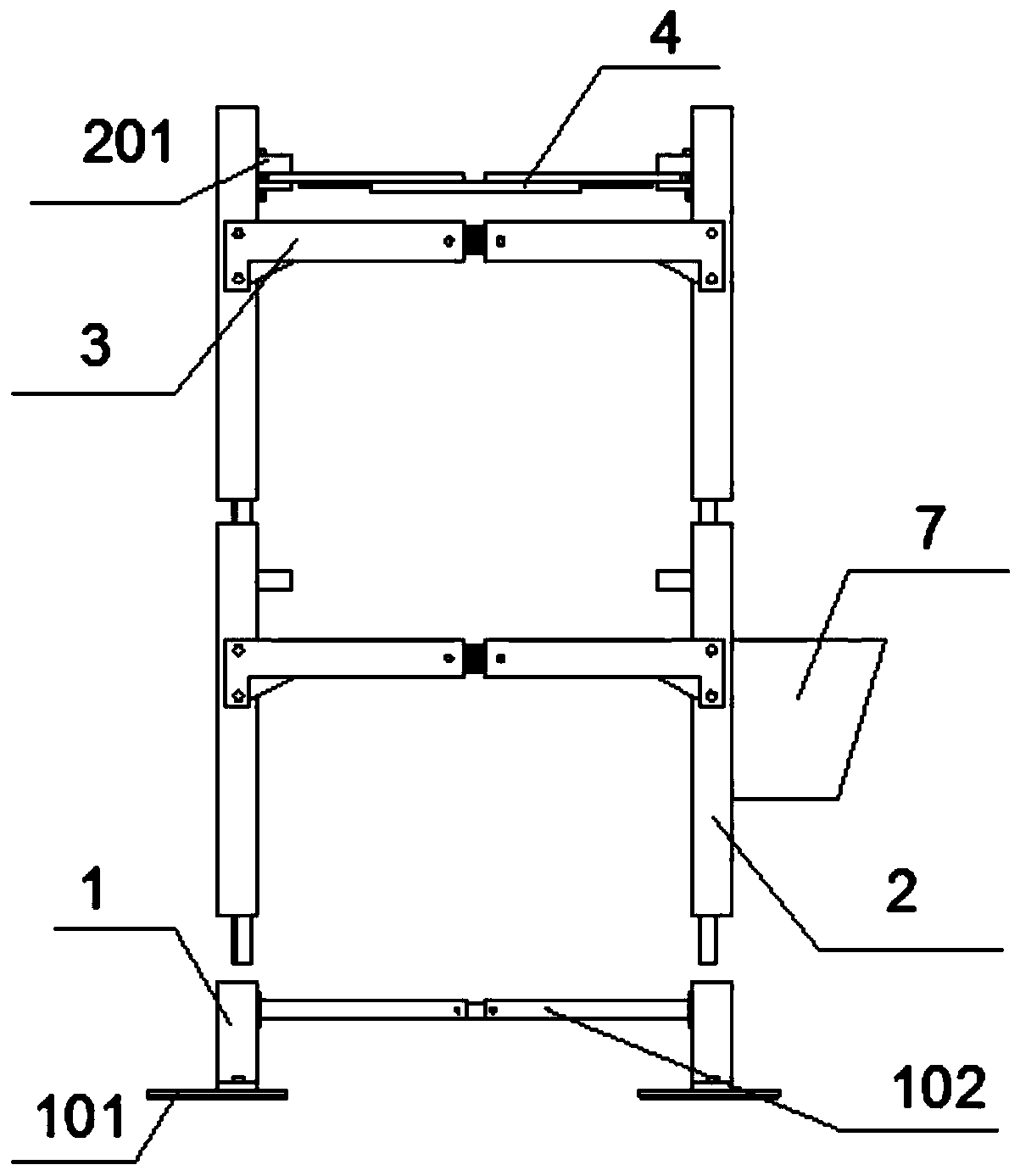 Assembly mounting frame used for mine engineering construction