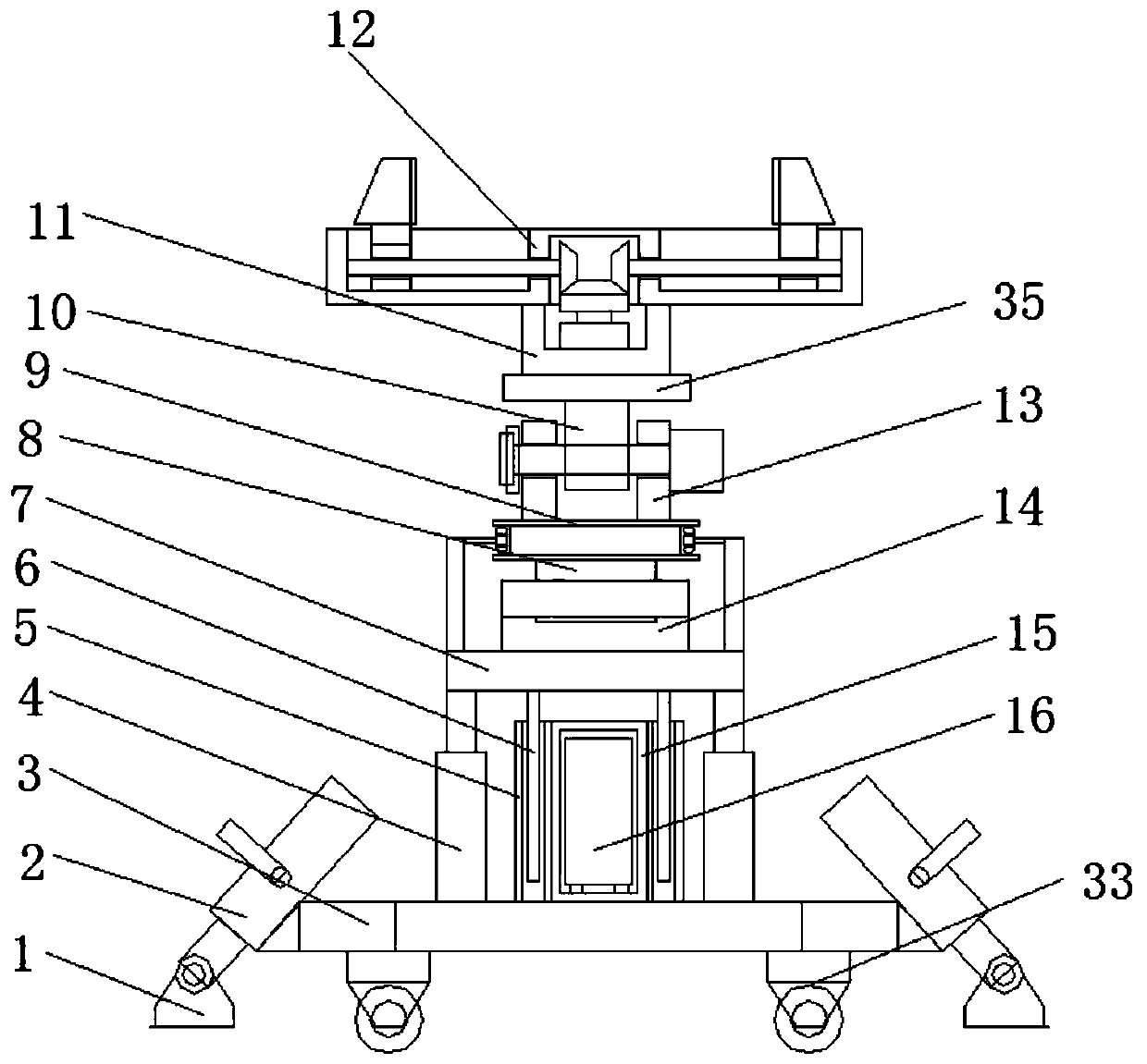 An adjustable fixing device for the production of aluminum alloy furniture profiles