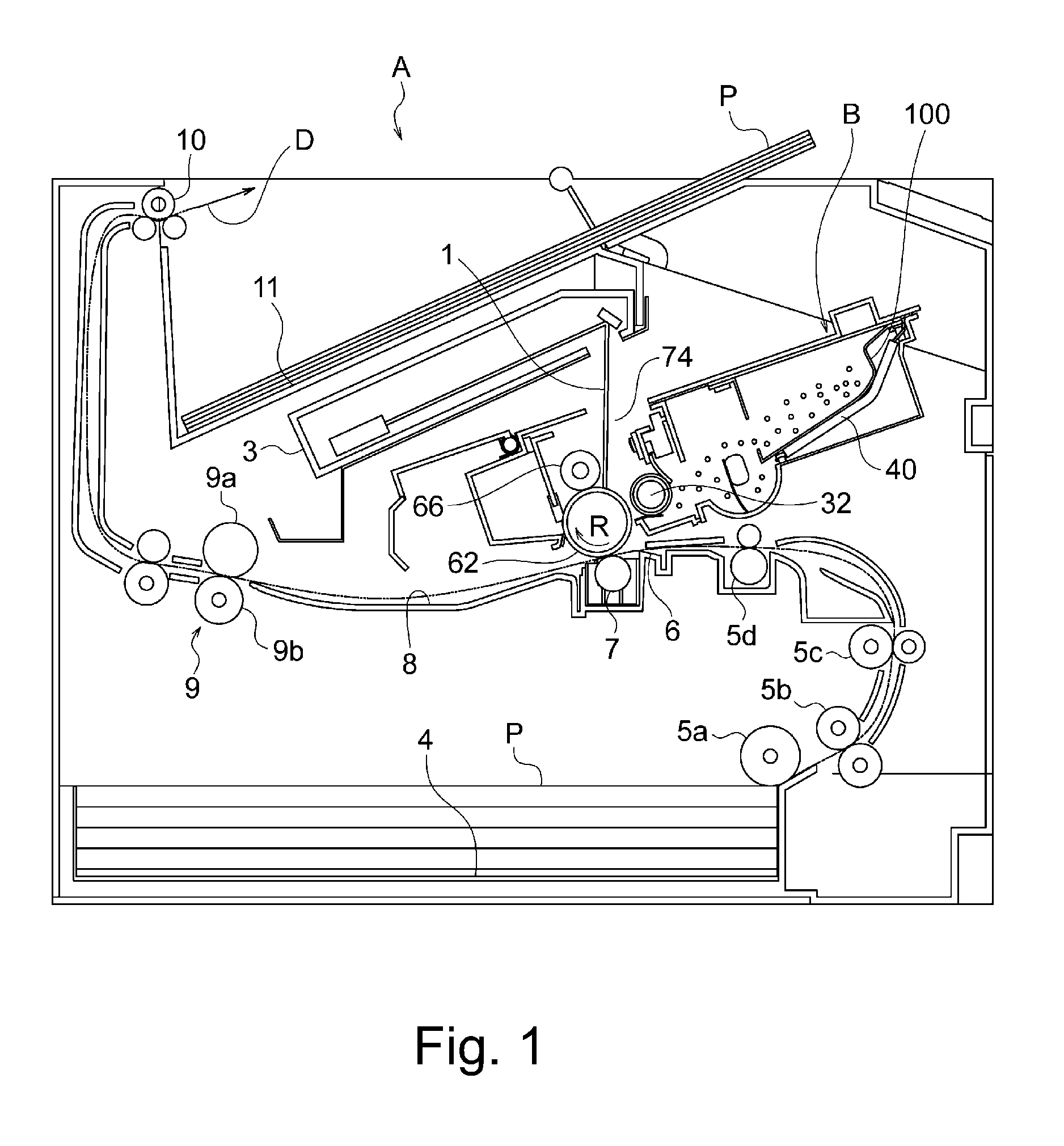 Cartridge with flexible developer bag and elastic member for acting on the developer bag