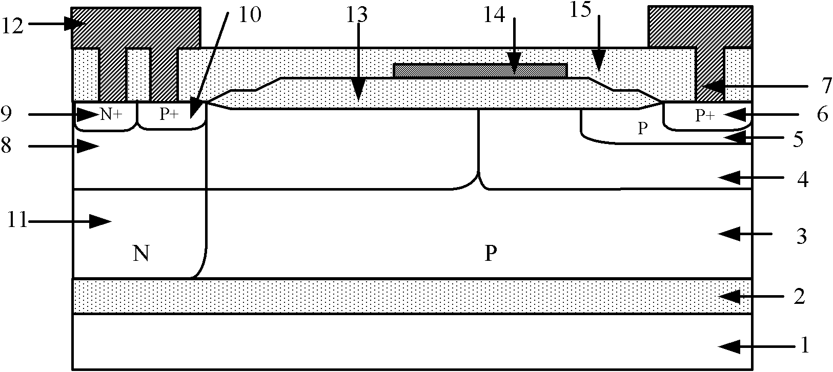 High-robustness back biased diode applied to high-voltage static protection