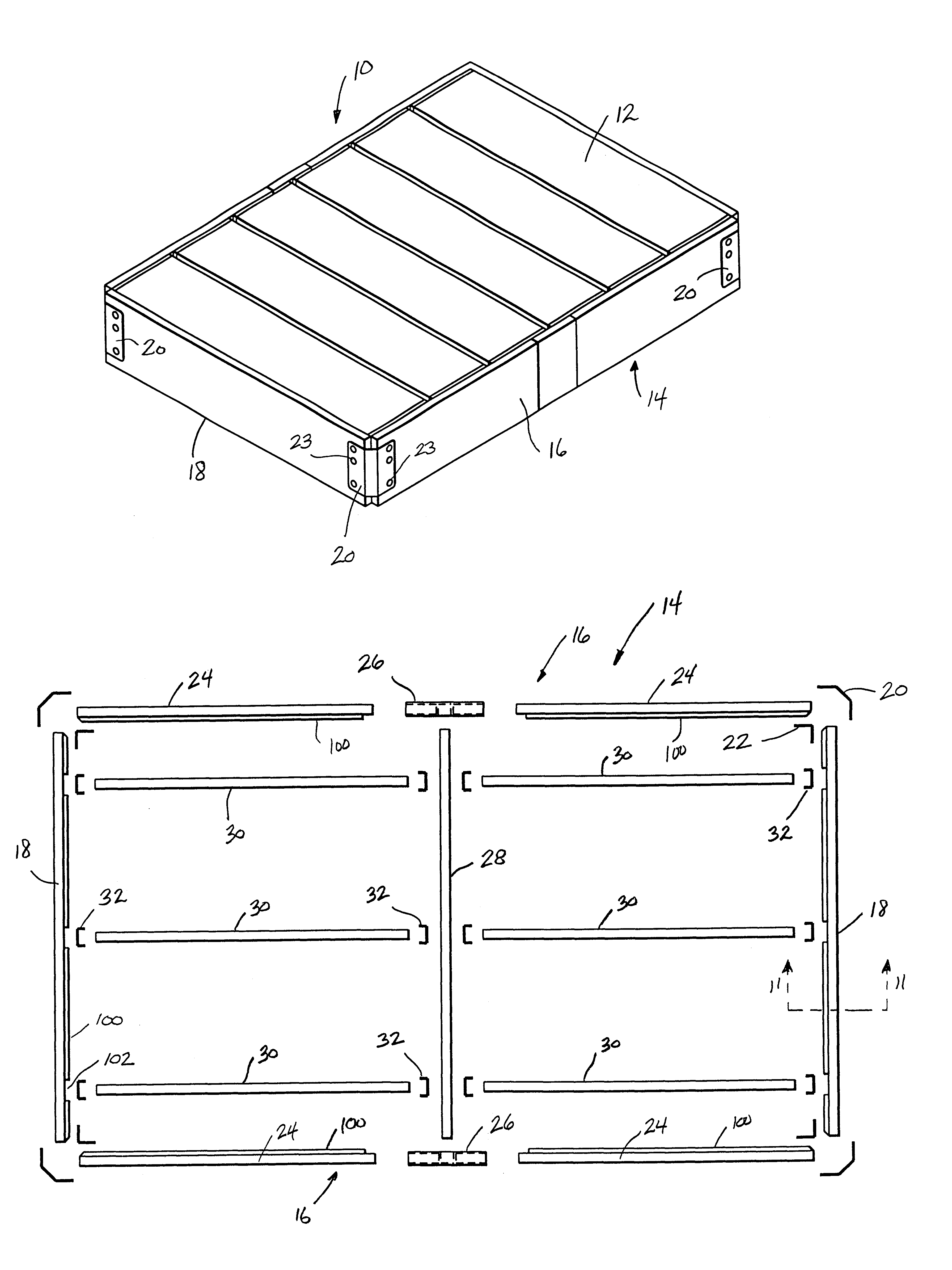 Extruded knock-down plastic bed frame assembly