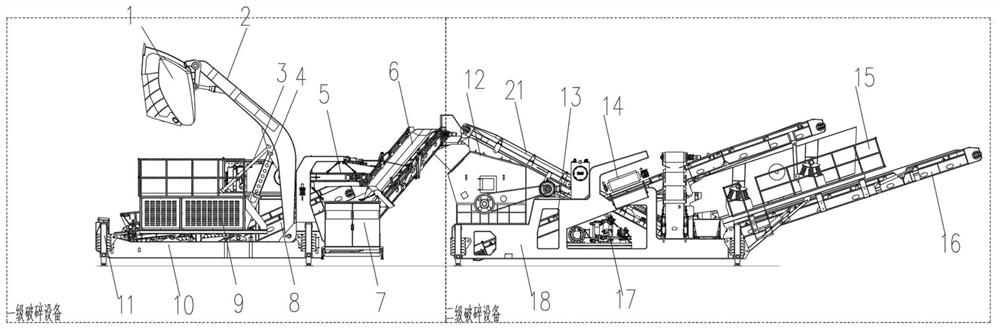 Crushing treatment method for waste railway sleeper