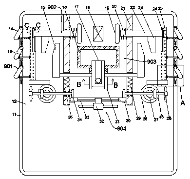 Power distribution cabinet device with functions of cooling, monitoring overload and stopping loss in time