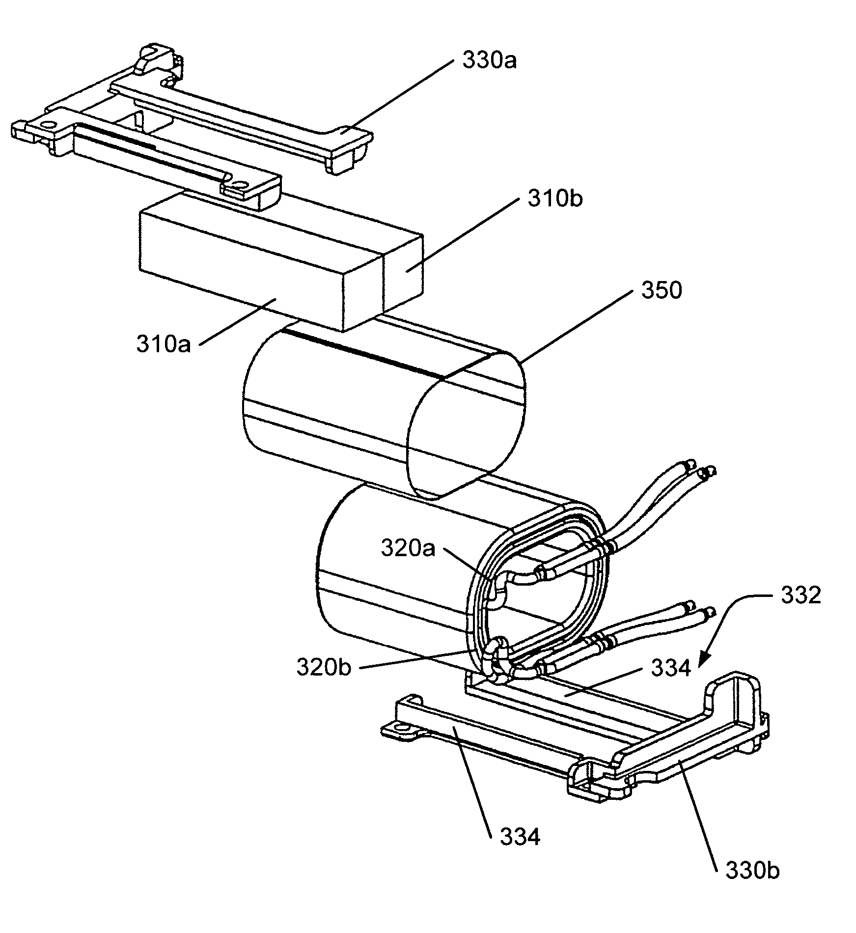 Hybrid air/magnetic core inductor