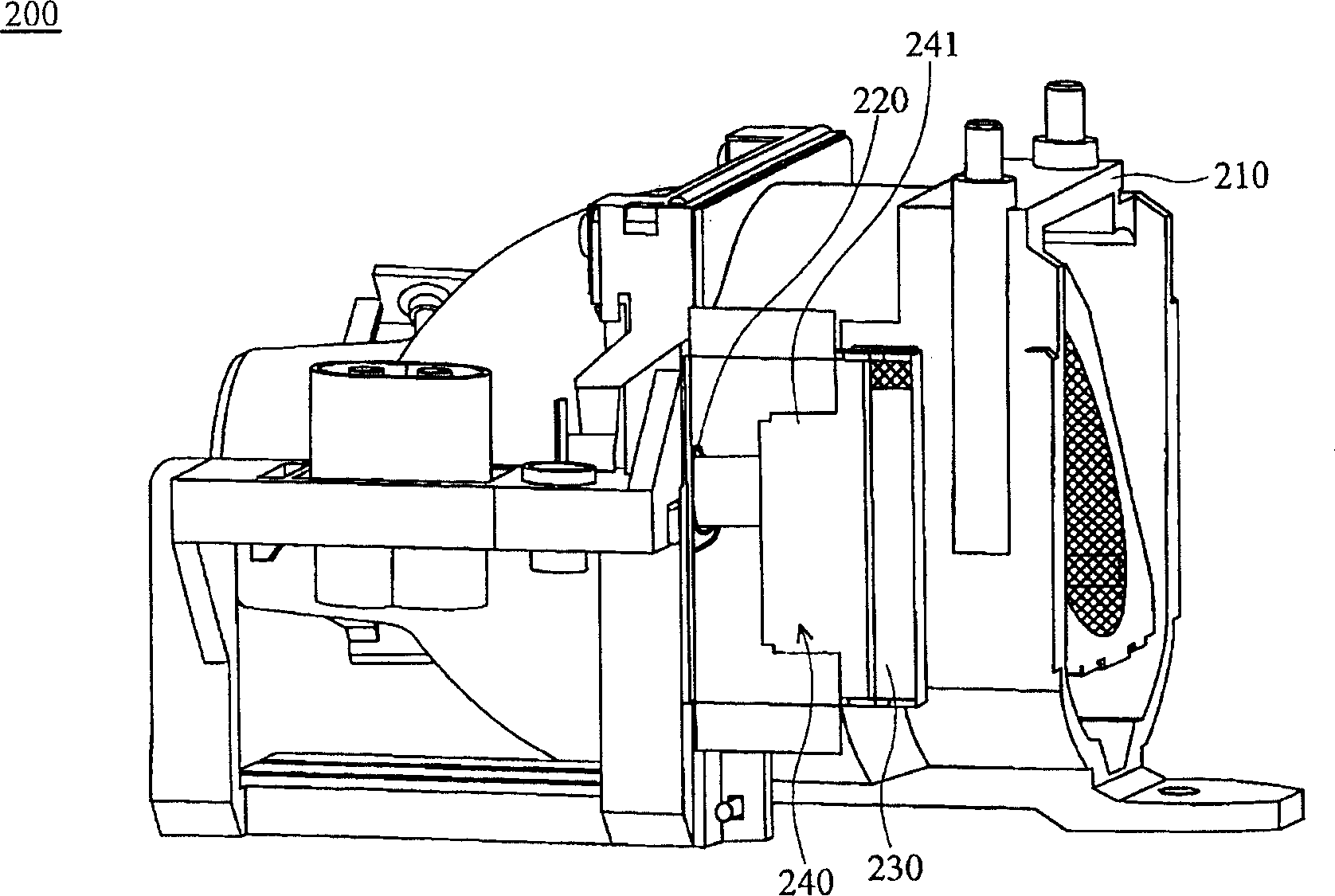 Projector, bulb assembly and wind-guiding sheet