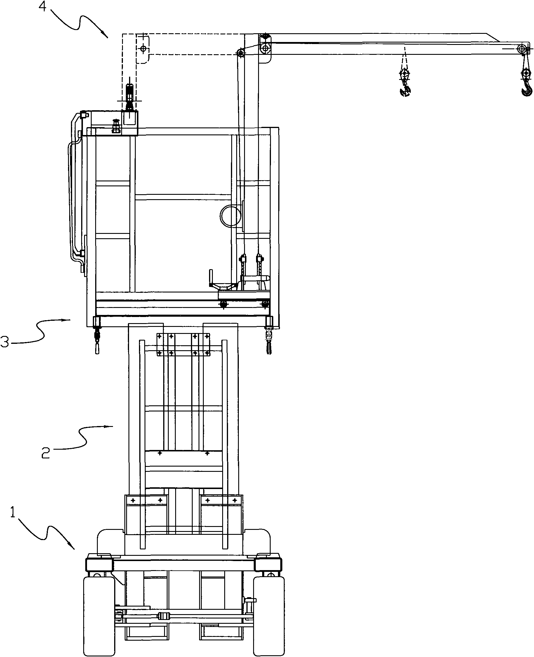 Lifting working platform with lifting device