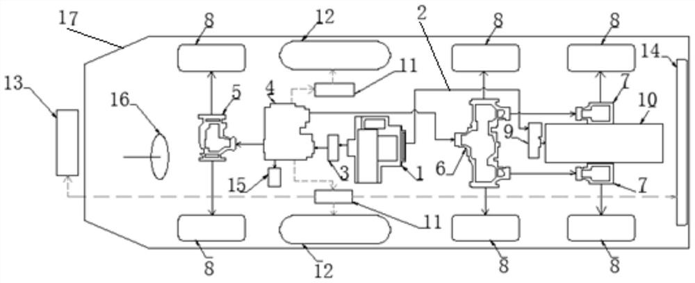 Amphibious automobile power transmission system