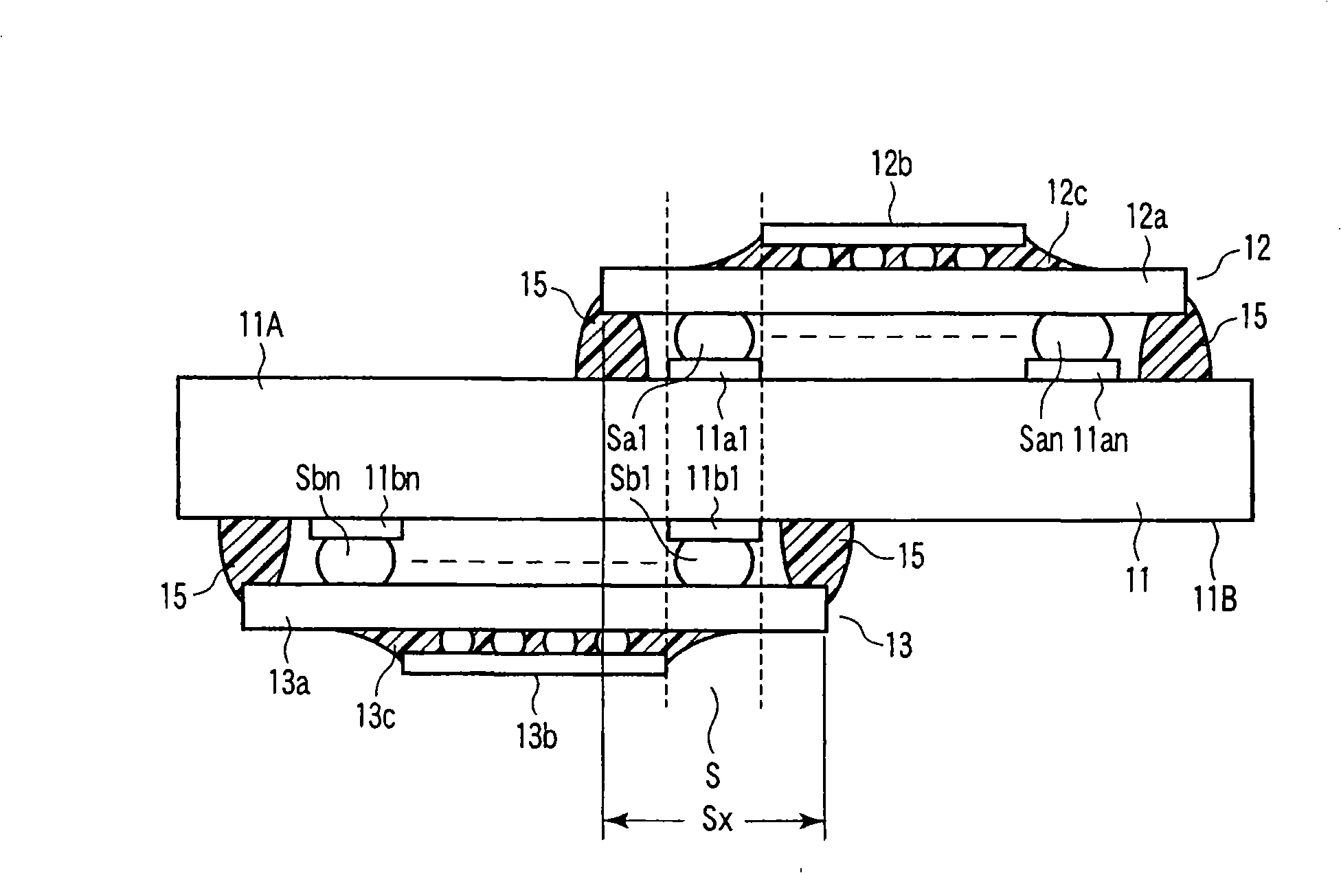 Printed circuit board, electronic member mounting method and electronic device