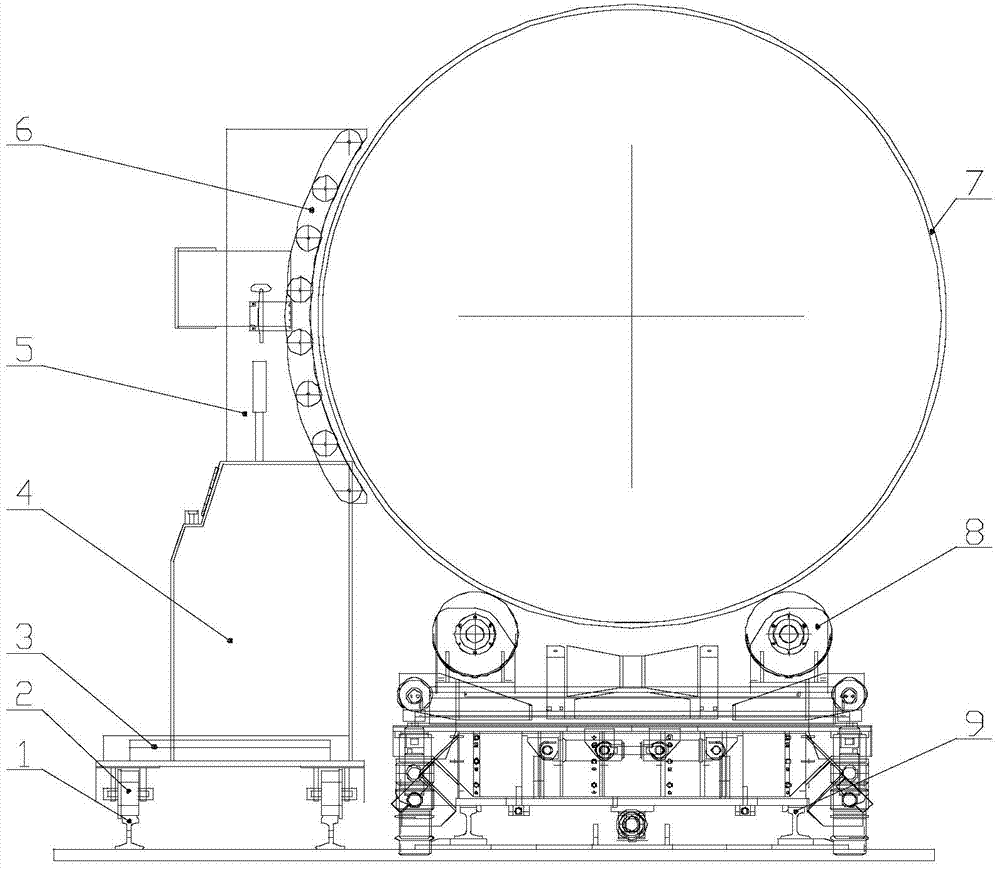 Variable radius arc frame type preheating device