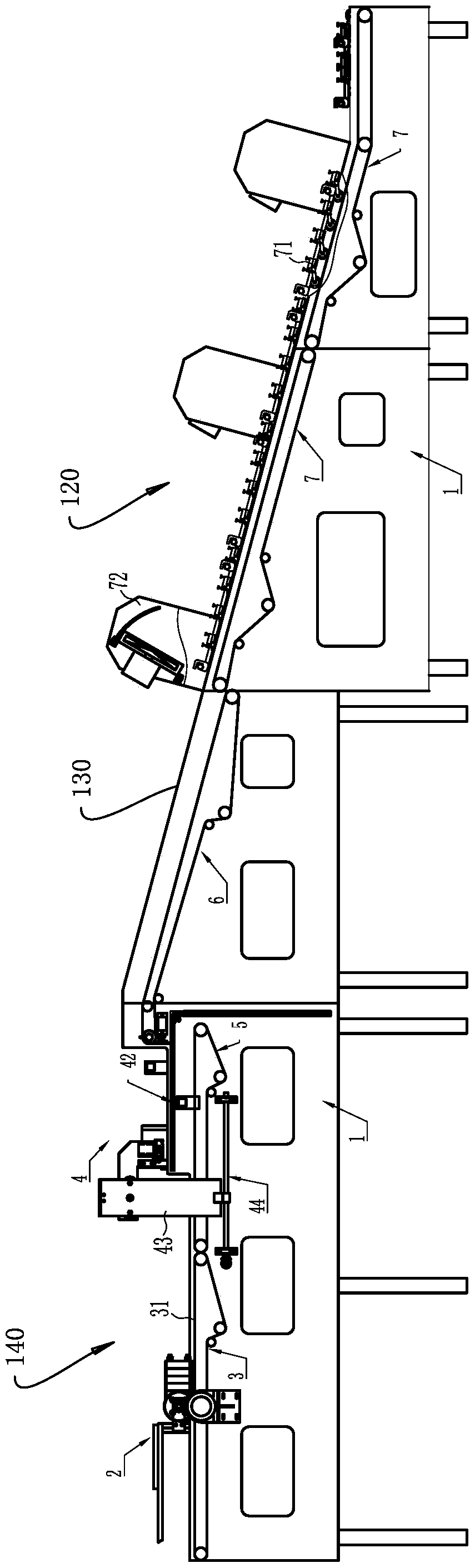 Linkage production method and linkage production line of color-printing corrugated case