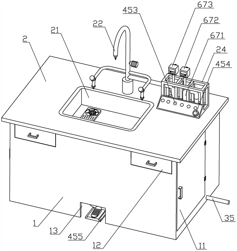 A laboratory wastewater sorting self-disposal cycle purification workbench