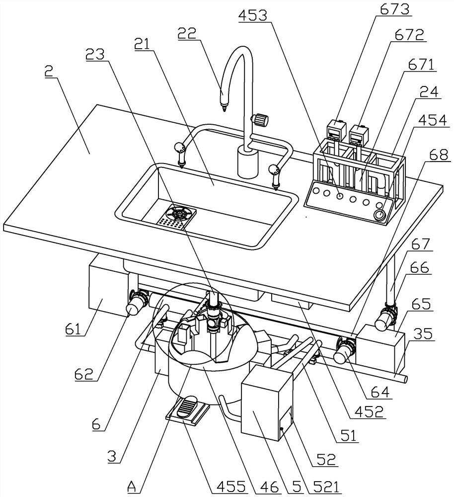 A laboratory wastewater sorting self-disposal cycle purification workbench