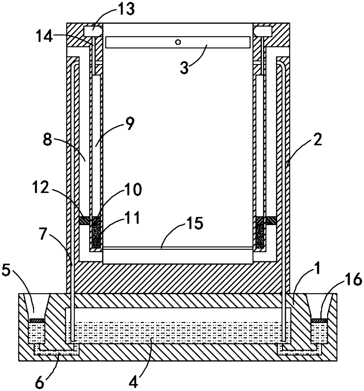 Water collecting type inflaming retarding garbage can