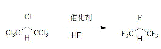 Preparation method for heptafluoropropane through gas phase catalysis fluorination