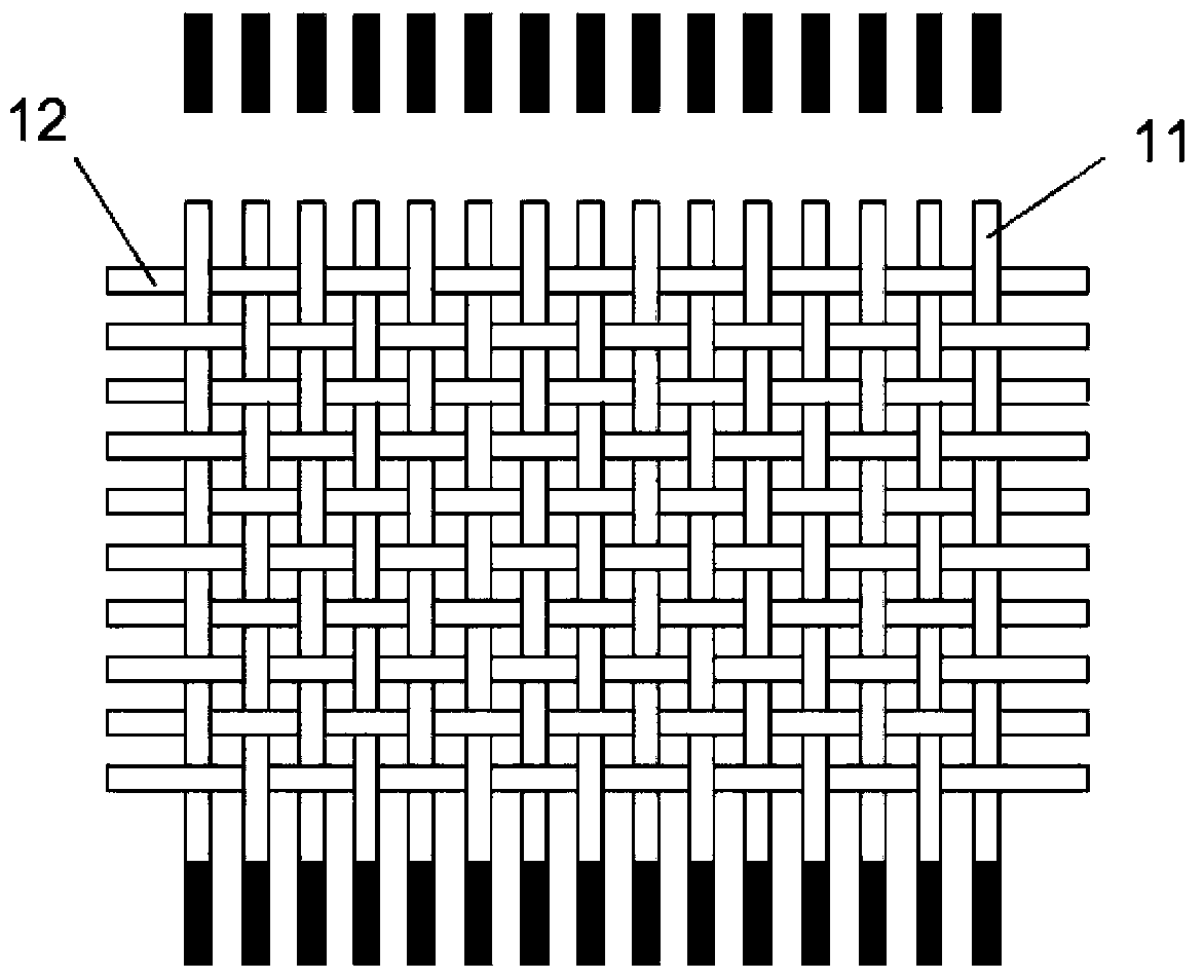 Down-drilling-preventive textile and production method thereof