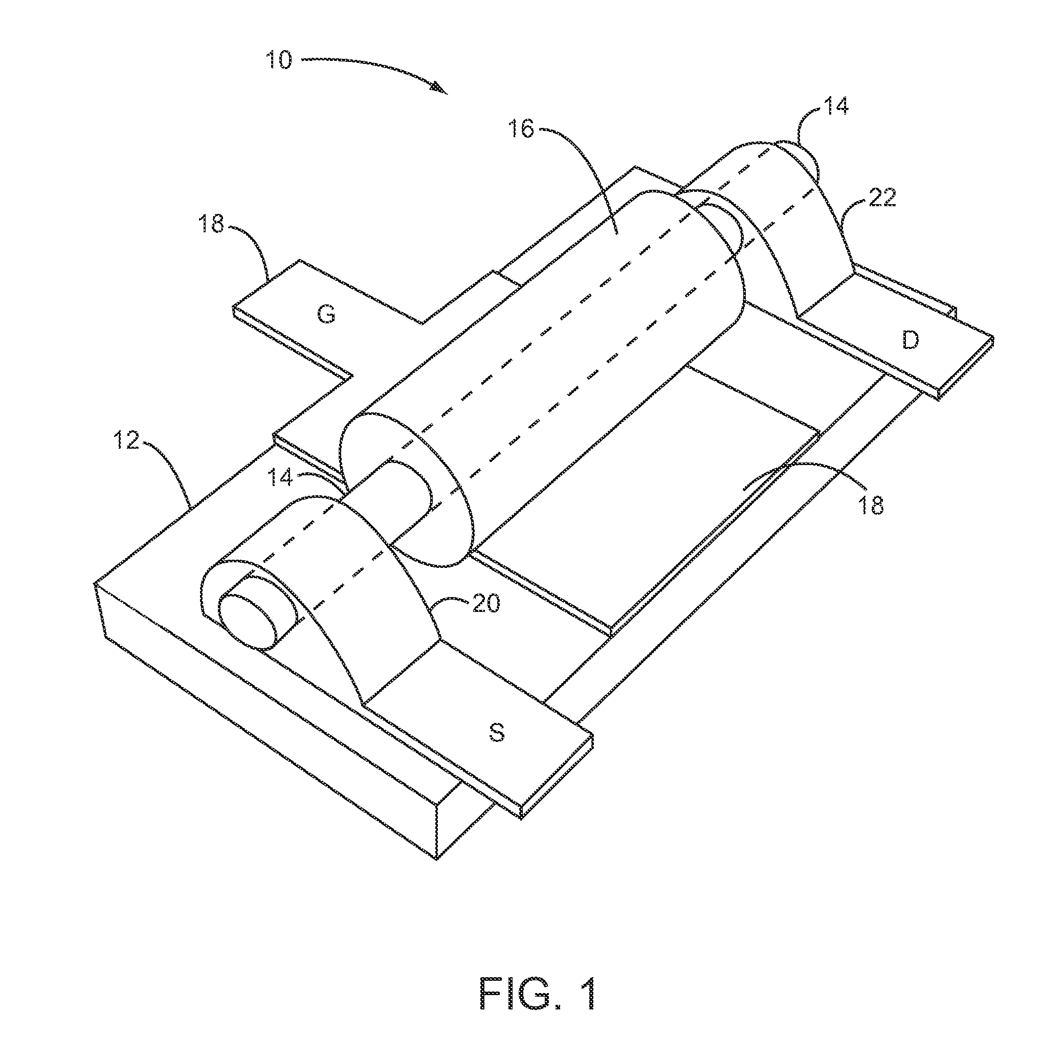 Nanometer-scale transistor architecture providing enhanced carrier mobility