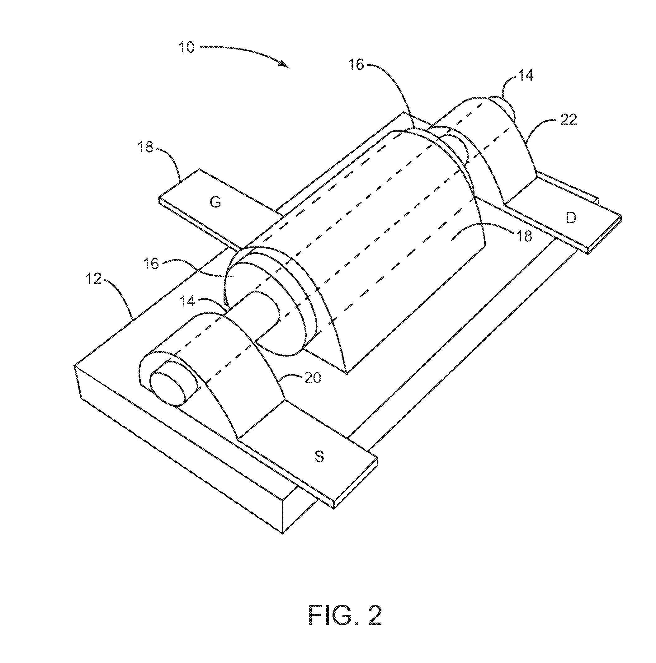 Nanometer-scale transistor architecture providing enhanced carrier mobility