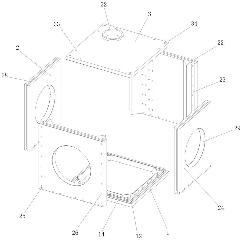 Concrete prefabricating grouting sealing assembly inspection well