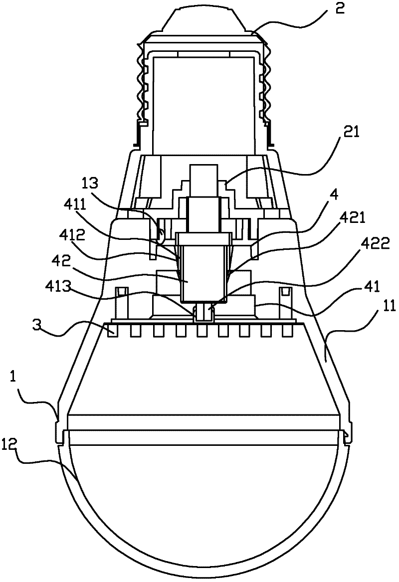 Novel LED (light emitting diode) lamp bulb with detachable power supply