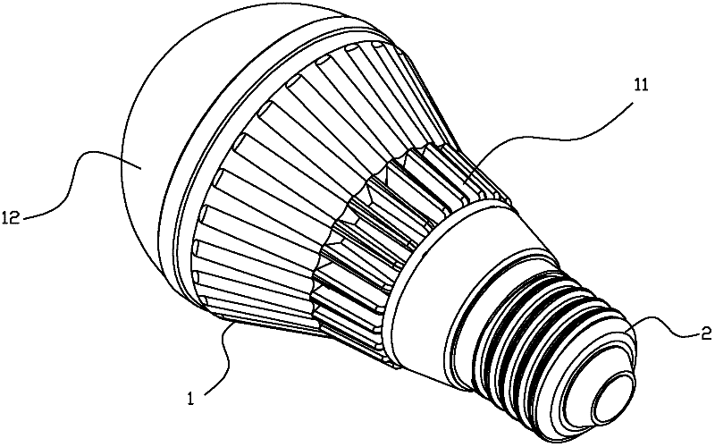 Novel LED (light emitting diode) lamp bulb with detachable power supply