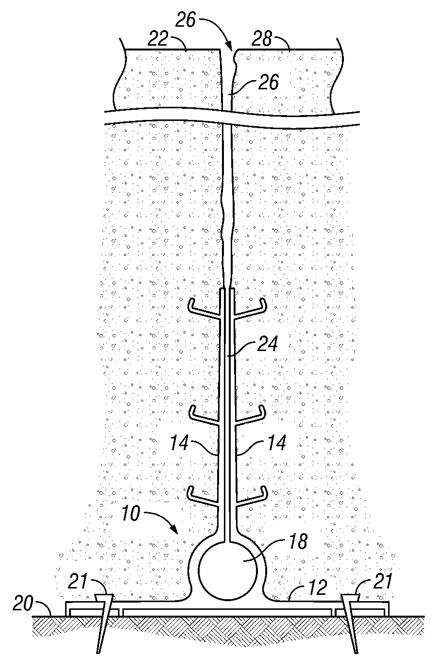 Concrete crack inducer with drainage channel