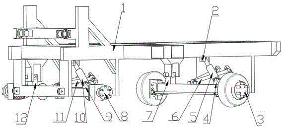 Novel harvester chassis structure with leveling function