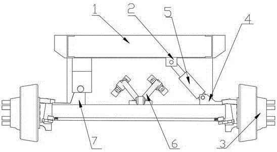 Novel harvester chassis structure with leveling function