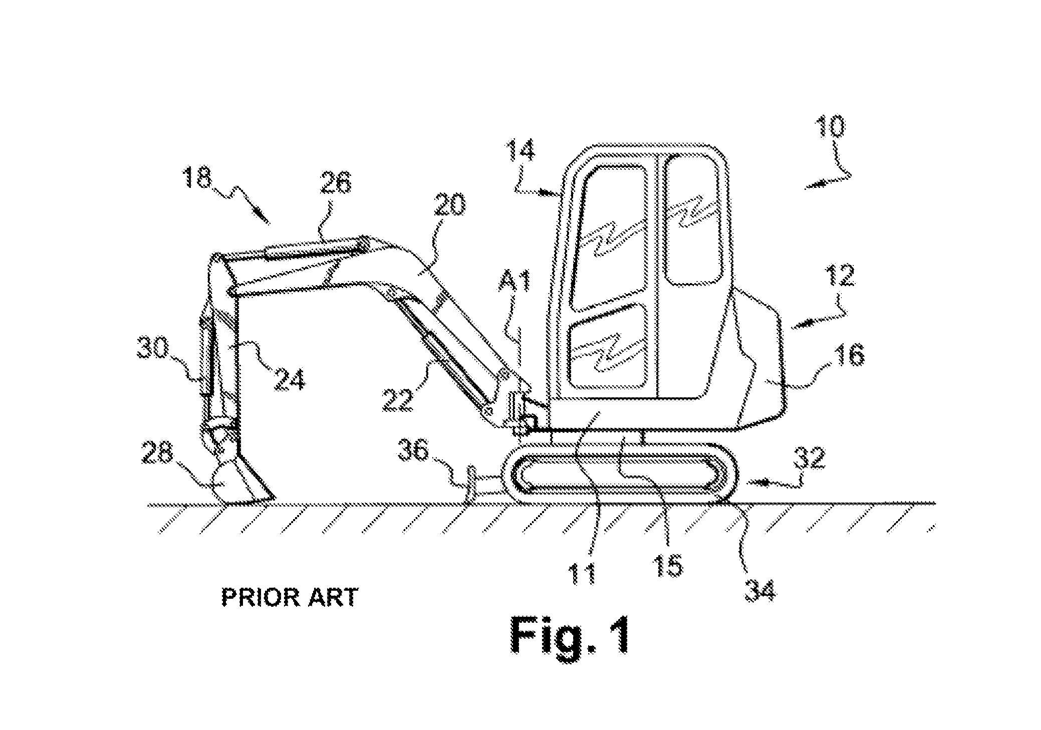 Excavator and process for assembling or dissassembling such excavator