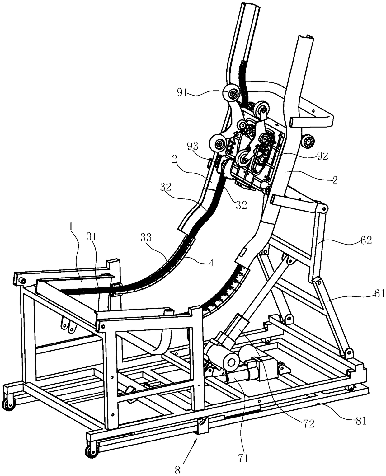 Massaging machine core walking rail and massaging chair