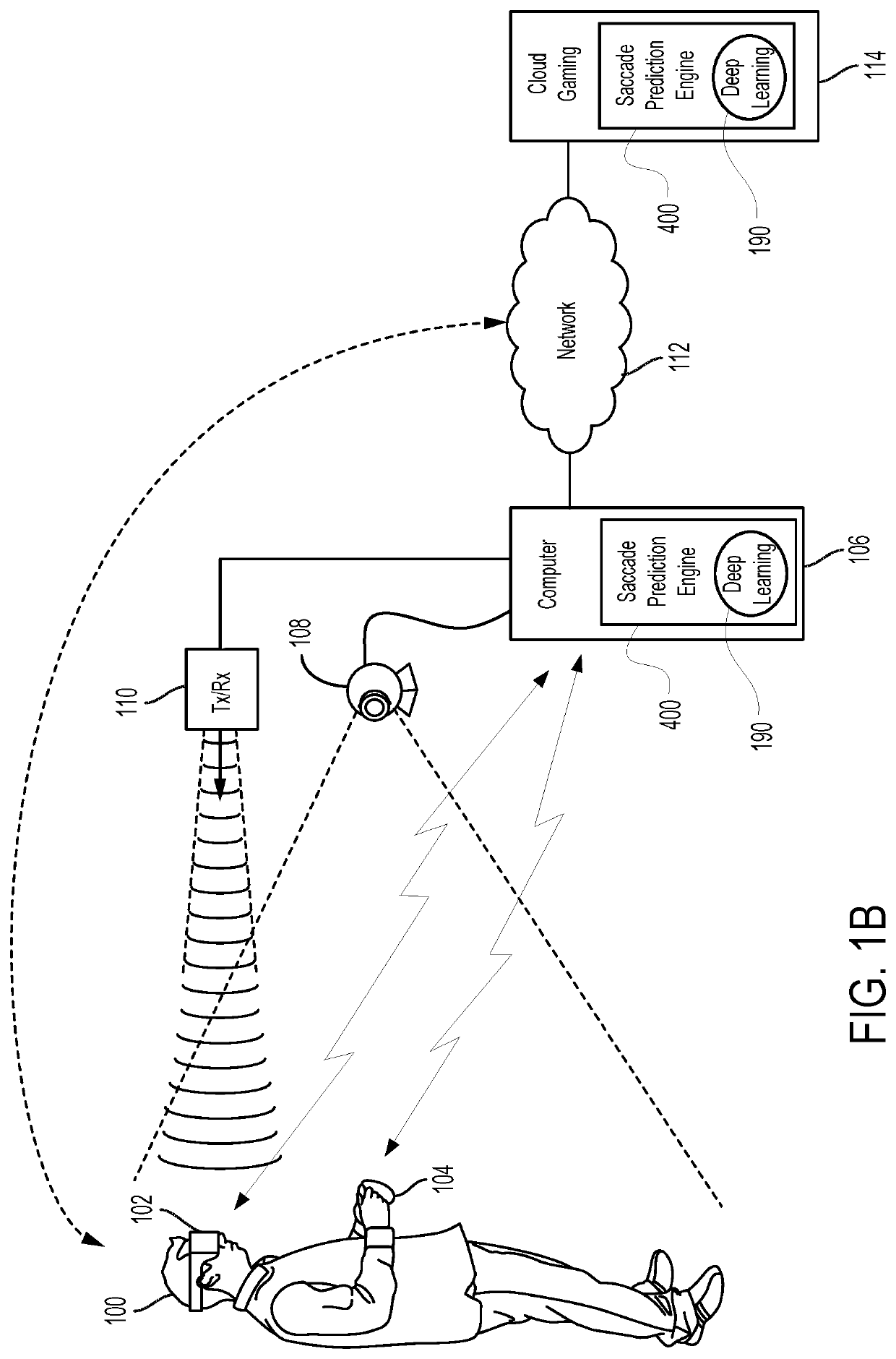 Eye tracking with prediction and late update to GPU for fast foveated rendering in an HMD environment