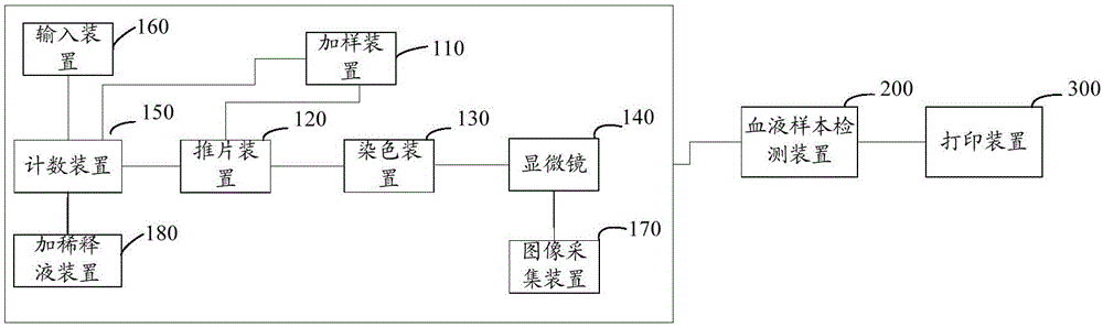 Blood sample detection device, blood sample detection method and blood sample detection system