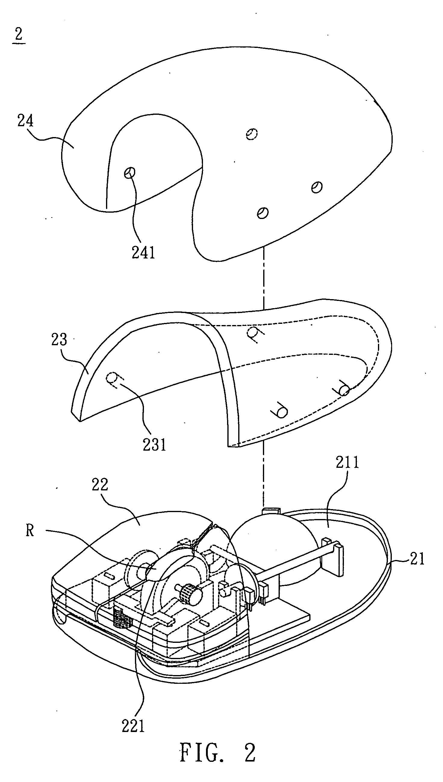 Casing structure of mouse