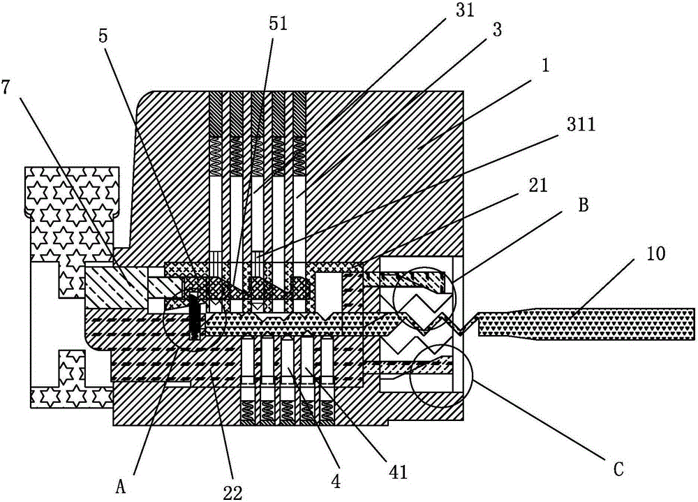 Double-cylinder mutual-control axial displacement mechanical lock