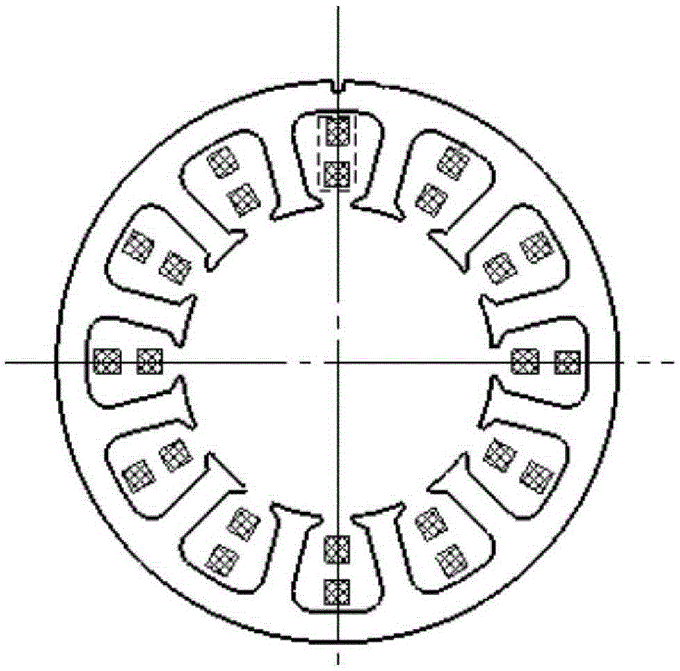 Brushless DC motor with asymmetric winding