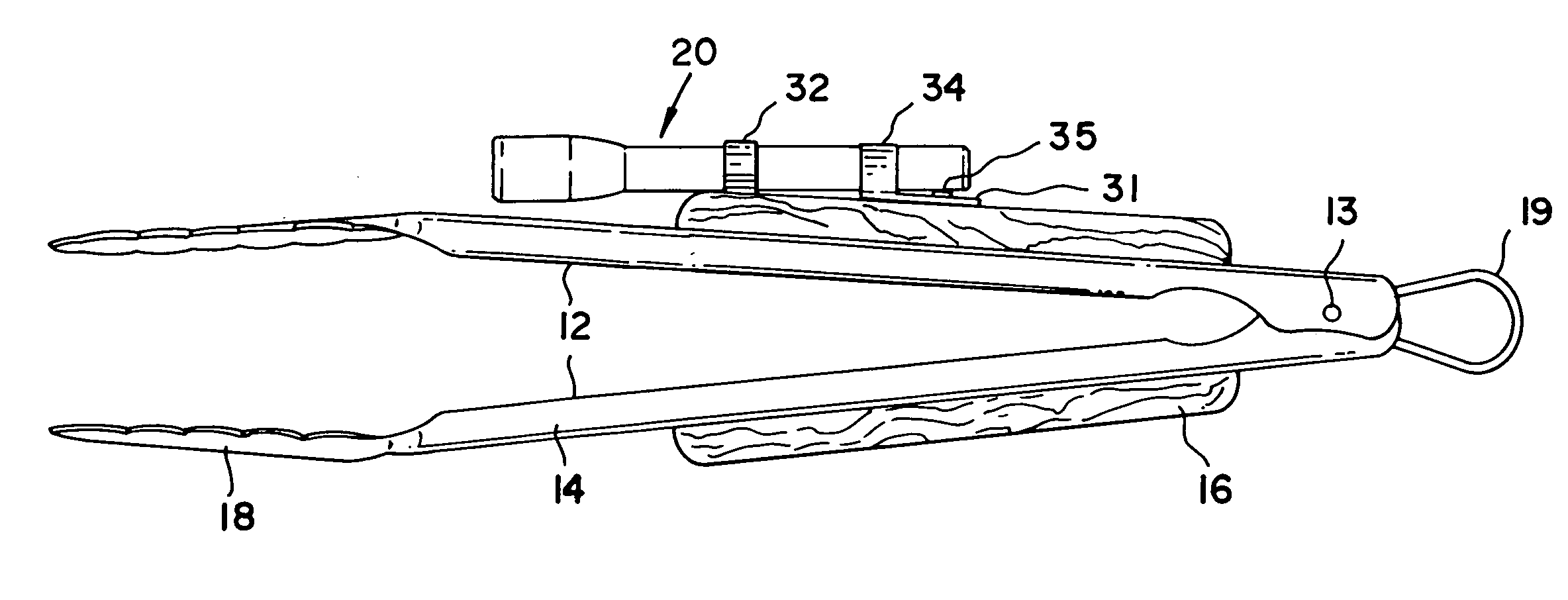 Lighted barbecue tongs