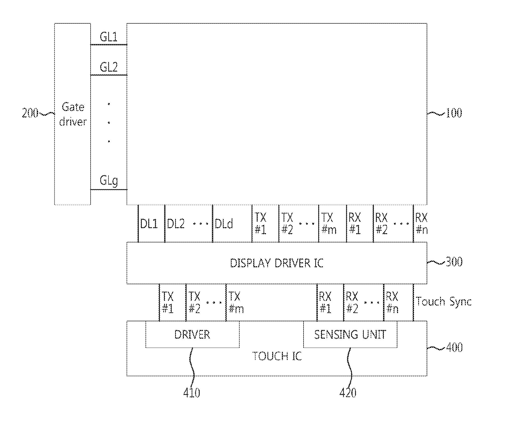 Display device with integrated touch screen and driving method thereof