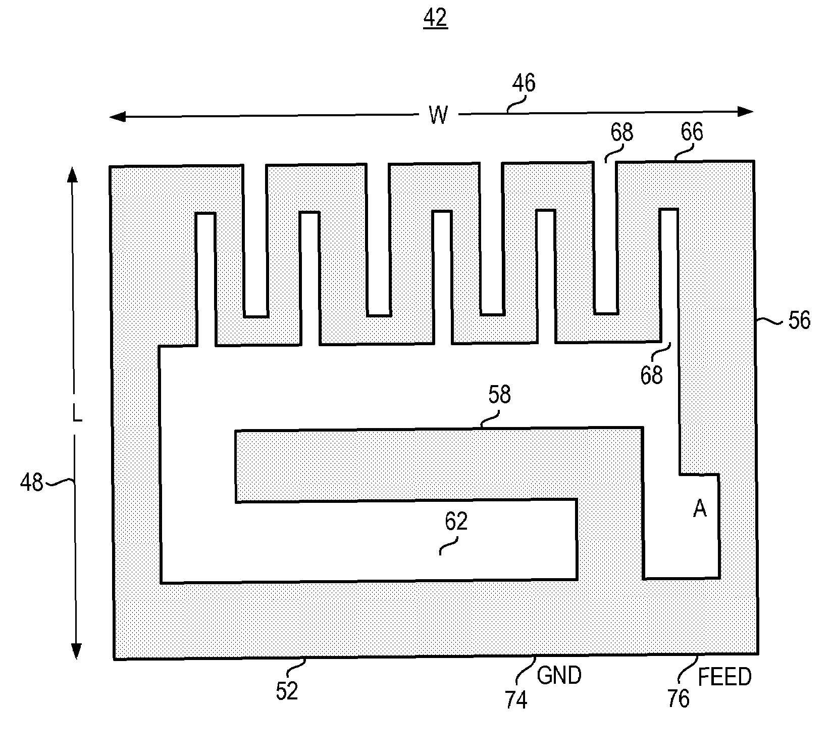 Antenna apparatus, and associated methodology, for a multi-band radio device