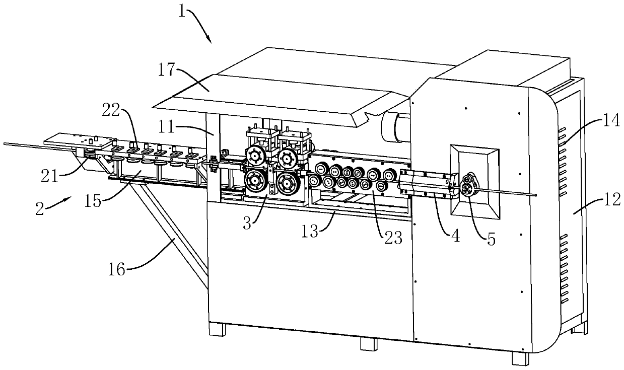 Full-electric rebar straightening and bending integrated machine