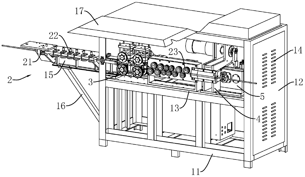 Full-electric rebar straightening and bending integrated machine