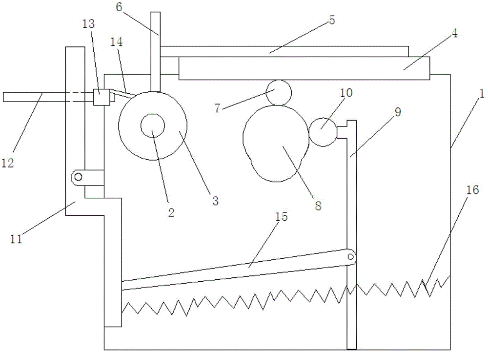 Polishing device for sawtooth on serrated wheel