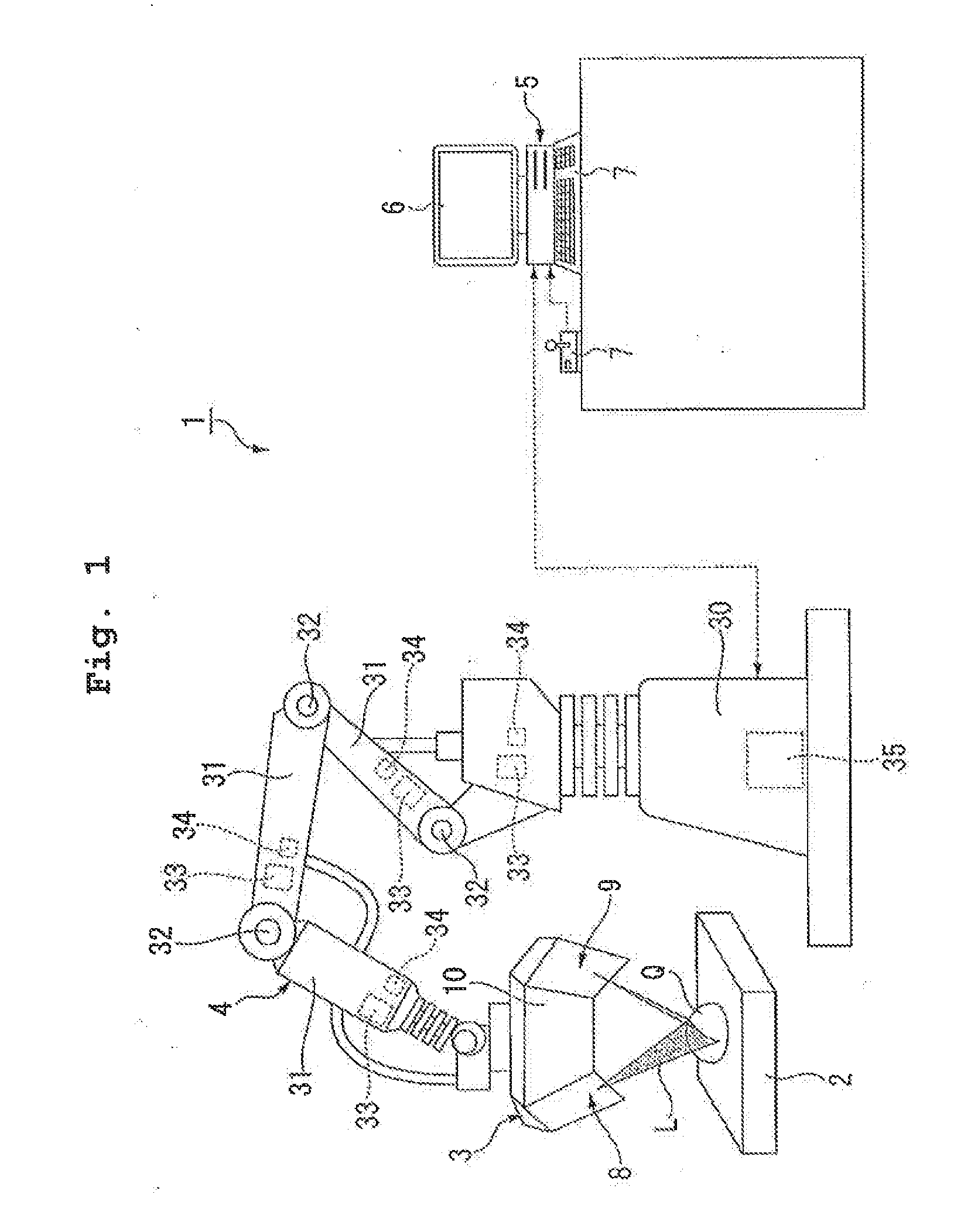 Profile measuring apparatus, structure manufacturing system, method for measuring profile, method for manufacturing structure, and non-transitory computer readable medium