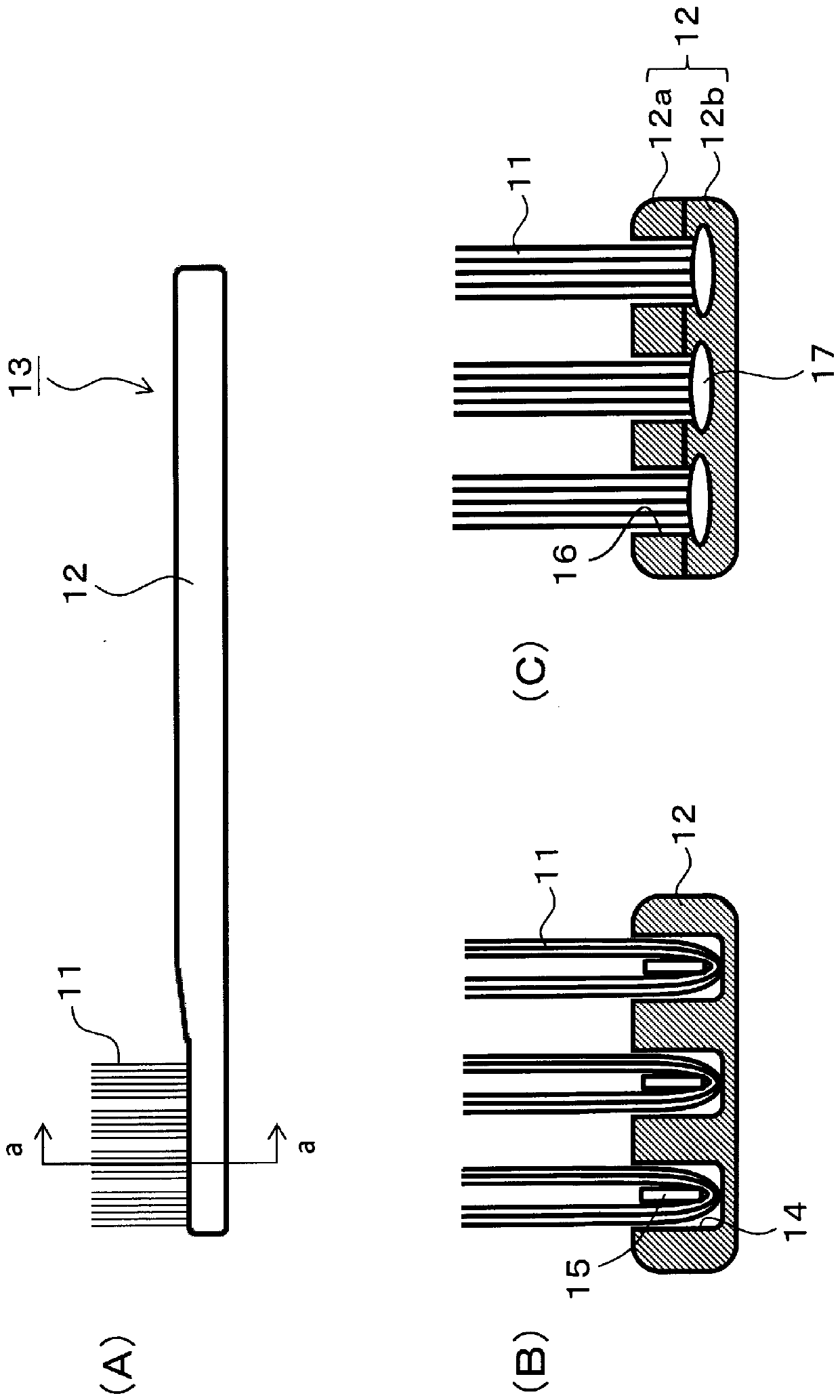 Brush bristle material, brush using same, and manufacturing method for said brush bristle material