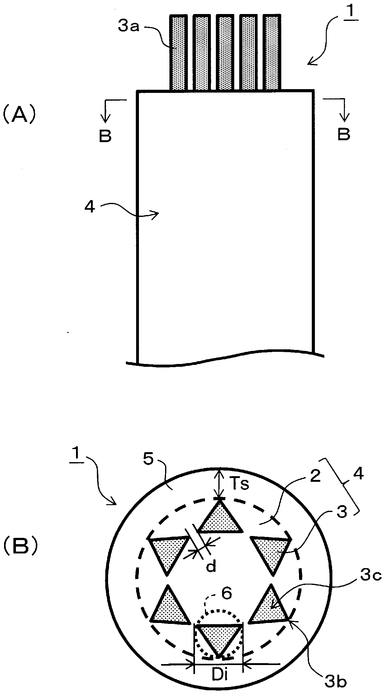 Brush bristle material, brush using same, and manufacturing method for said brush bristle material