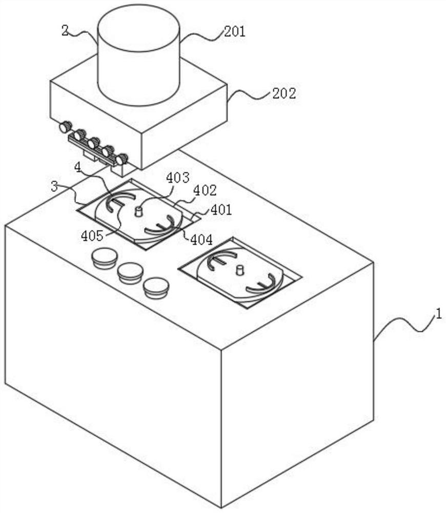 Gluing device with uniform smearing mechanism for battle boot processing