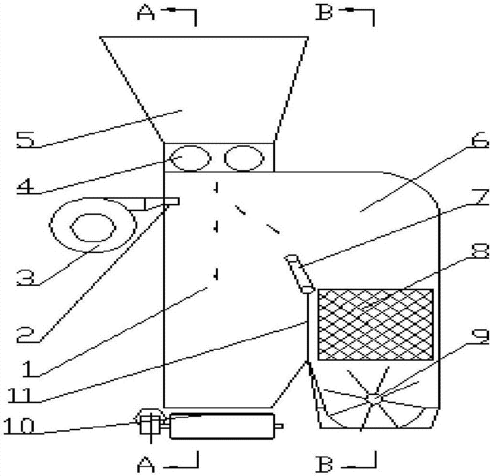 Air flow different specific sorting device for household garbage