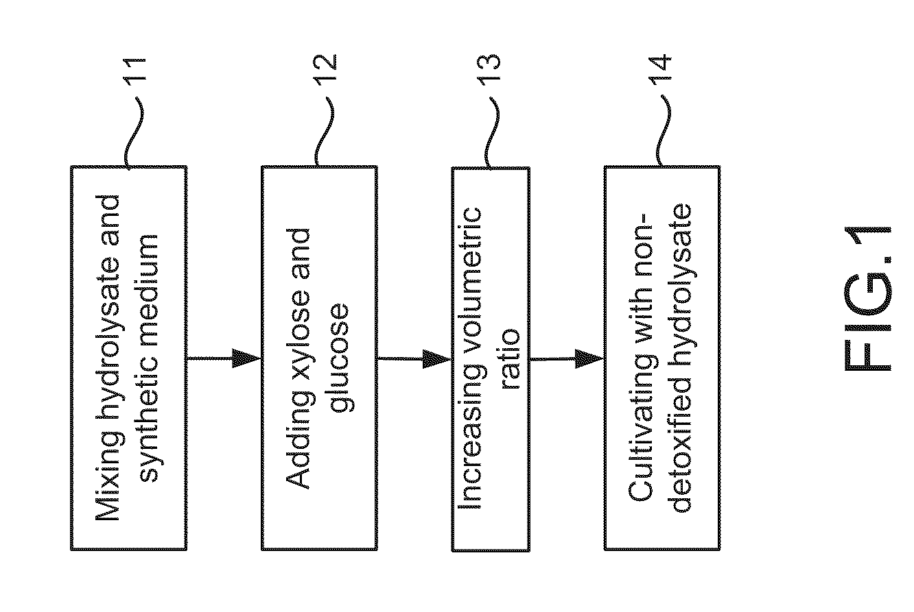 Method of Cultivating Fermentative Yeast Used for Xylose Fermentation of Non-Detoxified Lignocellulosic Hydrolysate