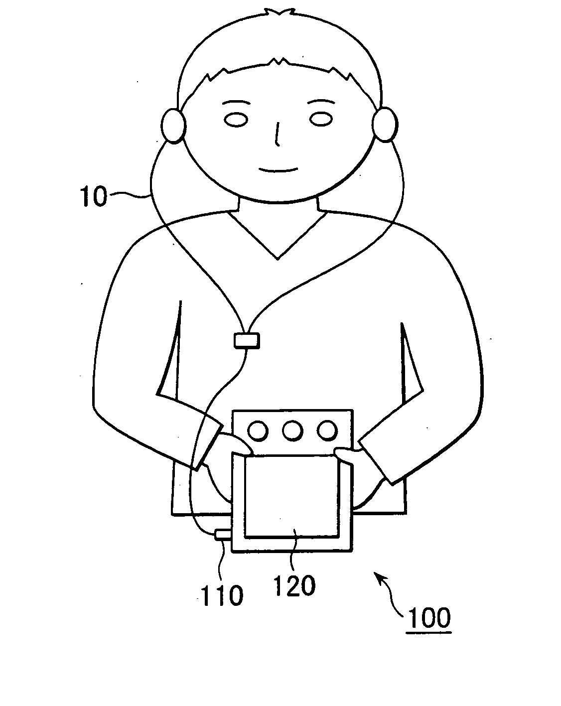 Earphone antenna and portable radio equipment provided with earphone antenna