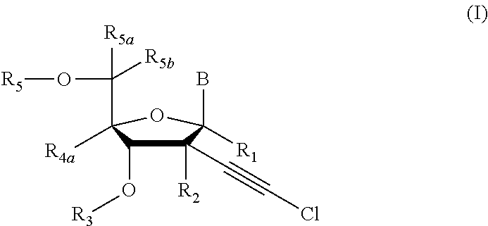 2'-chloroacetylenyl substituted nucleoside derivatives